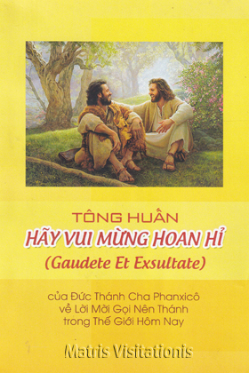 Tông huấn Hãy vui mừng hoan hỉ (Gaudete et Exsultate) về ơn gọi nên thánh  trong thế giới ngày nay